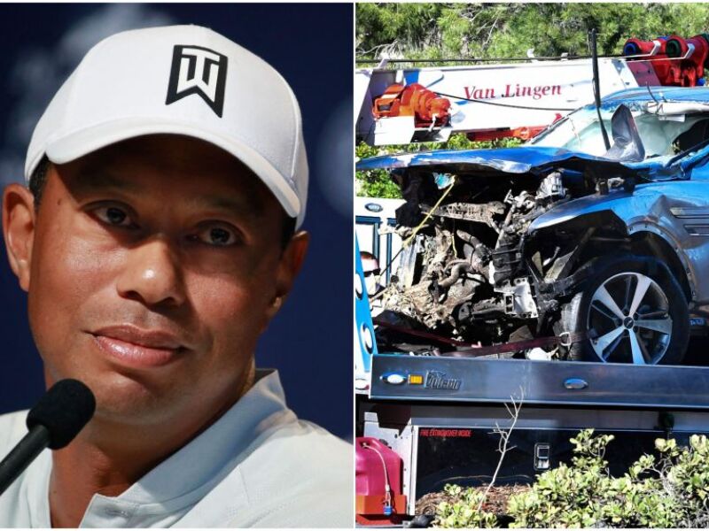 Tiger Woods ON CRUTCHES Recovering From Terrible Car Crash