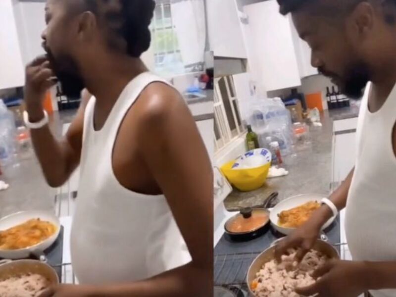 Beenie Man Spoils A Pot Of Rice And Peas (VIDEO)